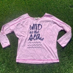 Roxy girls wild at sea quarter length top pink size 12